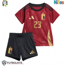 Camiseta Bélgica Arthur Vermeeren #23 Primera Equipación para niños Eurocopa 2024 manga corta (+ pantalones cortos)